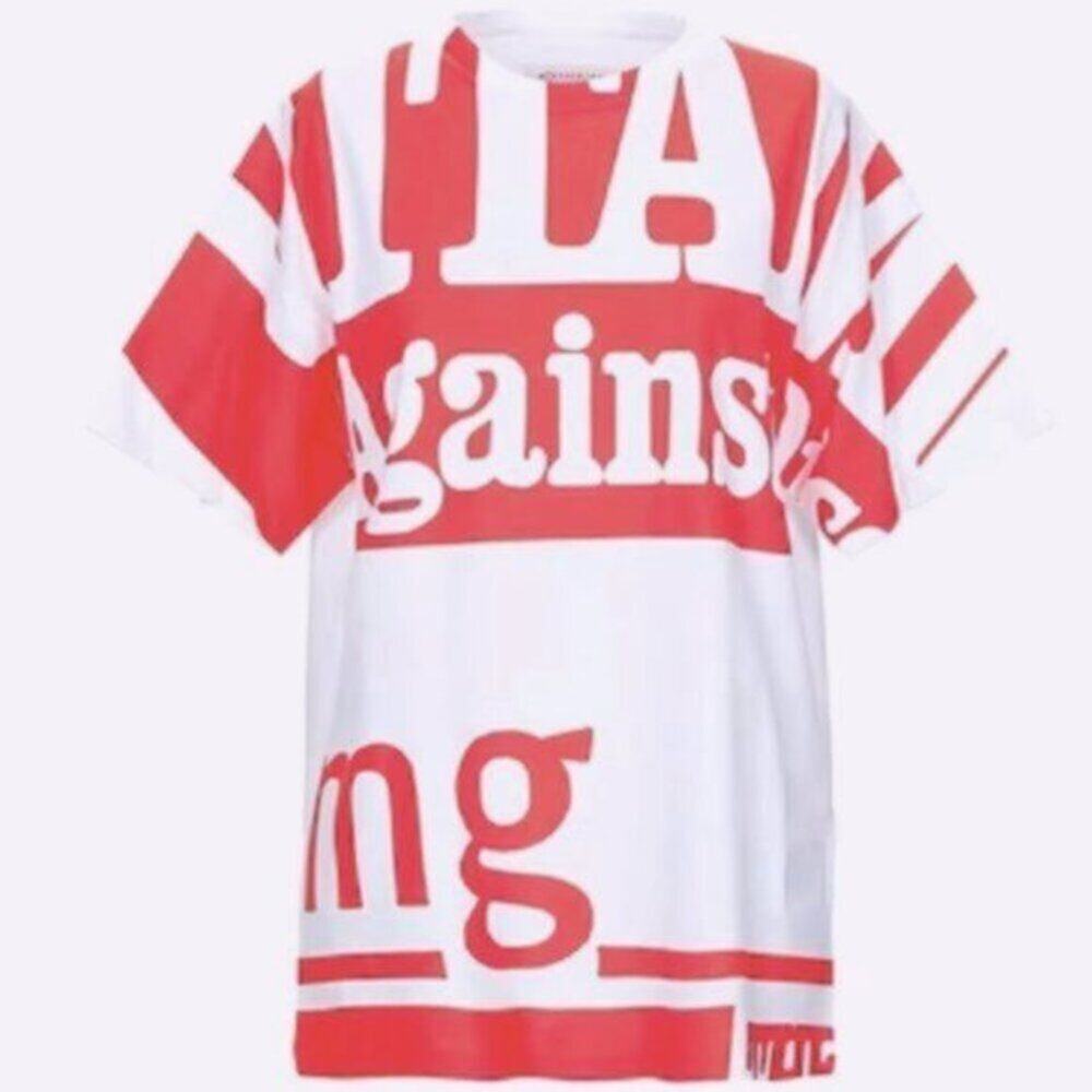 Maison Margiela Red and white crew neck T shirt M